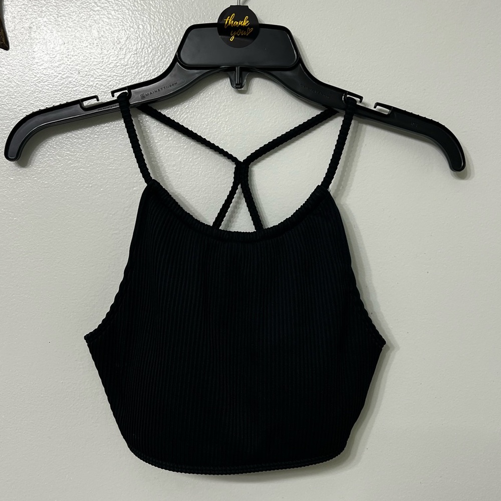Abercrombie & Fitch kids black ribbed tank/sports bra. Size 15/16